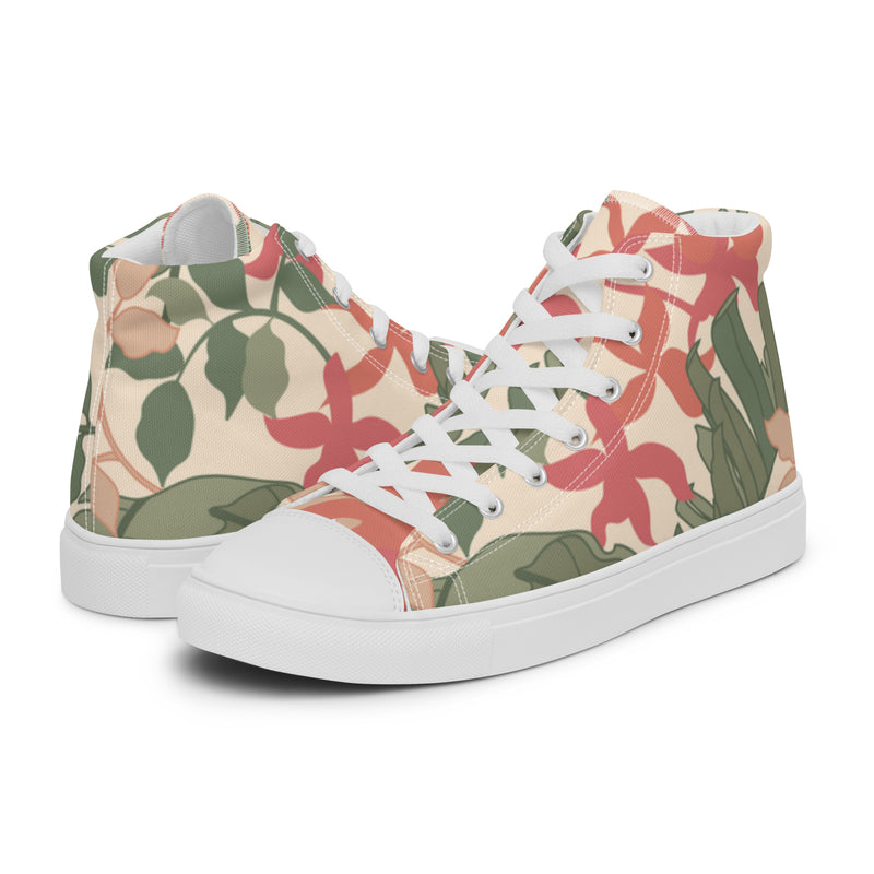 Tropical Floral High Top #100 - Canvas High Top Sneakers | HA!LO
