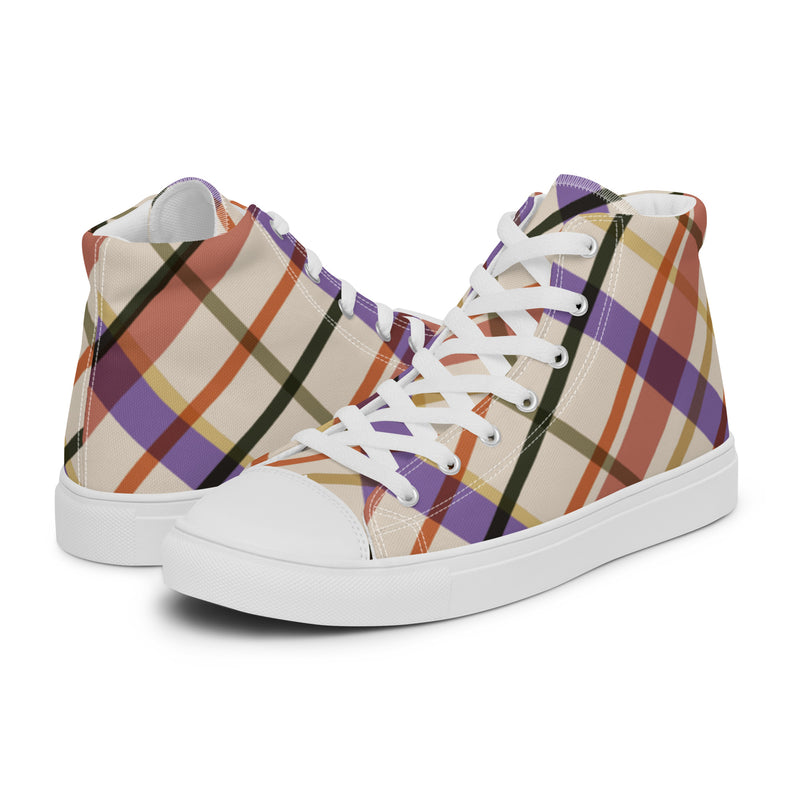 Autumn Plaid High Top #105 - Canvas High Top Sneakers | HA!LO