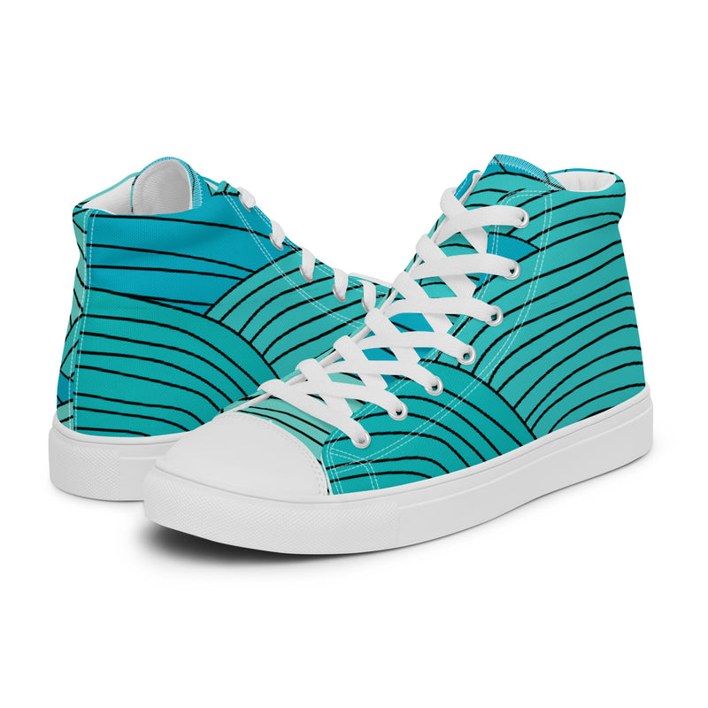 Teal Ribbed High Top #108 - Canvas High Top Sneakers | HA!LO