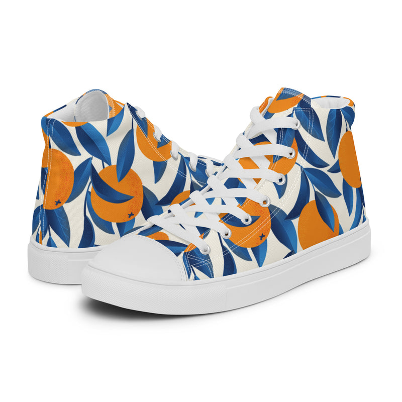 Blue Leaf High Top #111 - Canvas High Top Sneakers | HA!LO