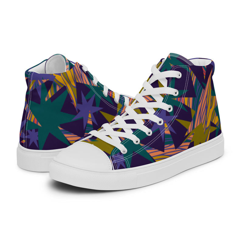 Abstract Tropical High Top #113 - Canvas High Top Sneakers | HA!LO