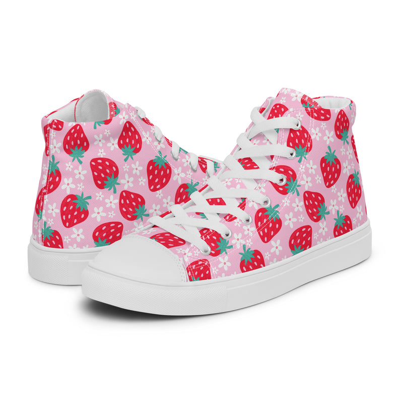 Red Strawberry High Top #120 - Canvas High Top Sneakers | HA!LO