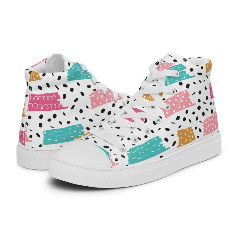 Dalmatian Heart High Top #129 - Canvas High Top Sneakers | HA!LO