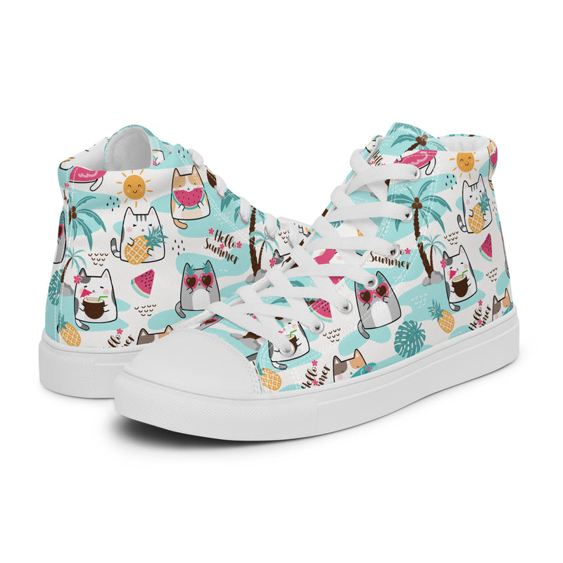 Beach Cat High Top #146 - Canvas High Top Sneakers | HA!LO