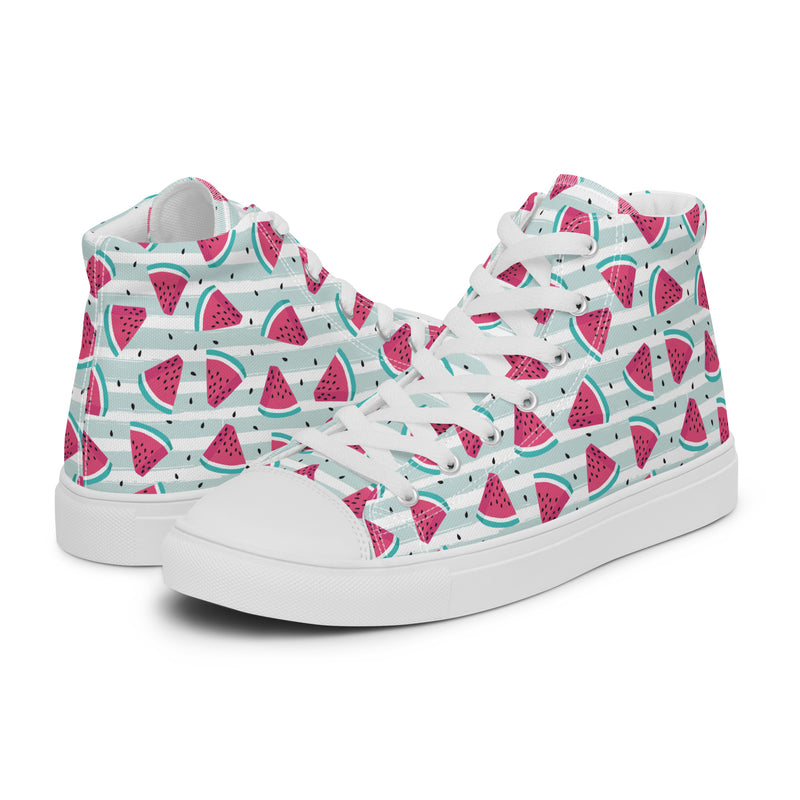 Watermelon Slice High Top #150 - Canvas High Top Sneakers | HA!LO