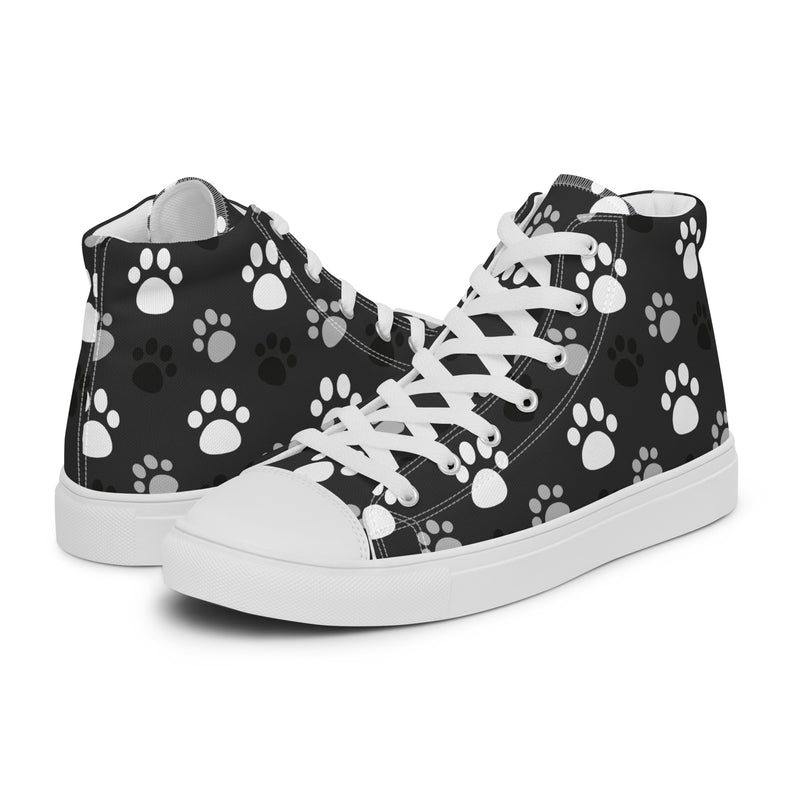 Black Paw High Top #159 - Canvas High Top Sneakers | HA!LO