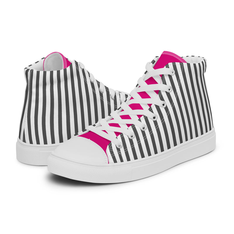 Striped Pinstripe High Top #160 - Canvas High Top Sneakers | HA!LO