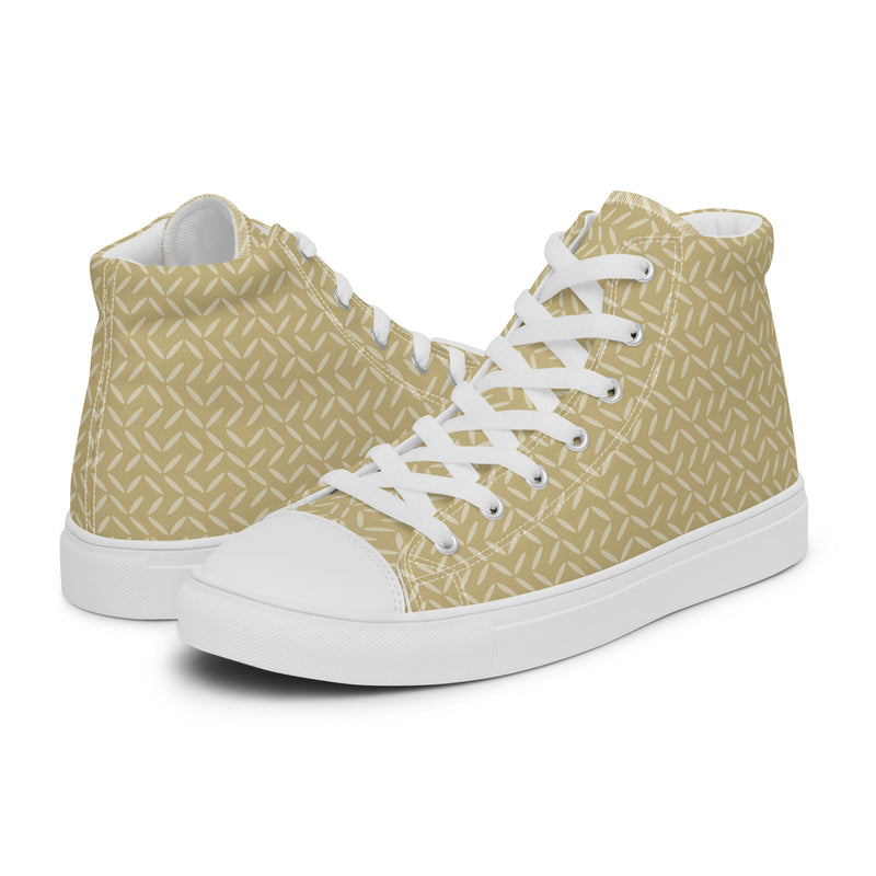 Gold Weave High Top #176 - Canvas High Top Sneakers | HA!LO