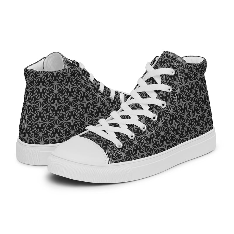 Black Lace High Top #177 - Canvas High Top Sneakers | HA!LO