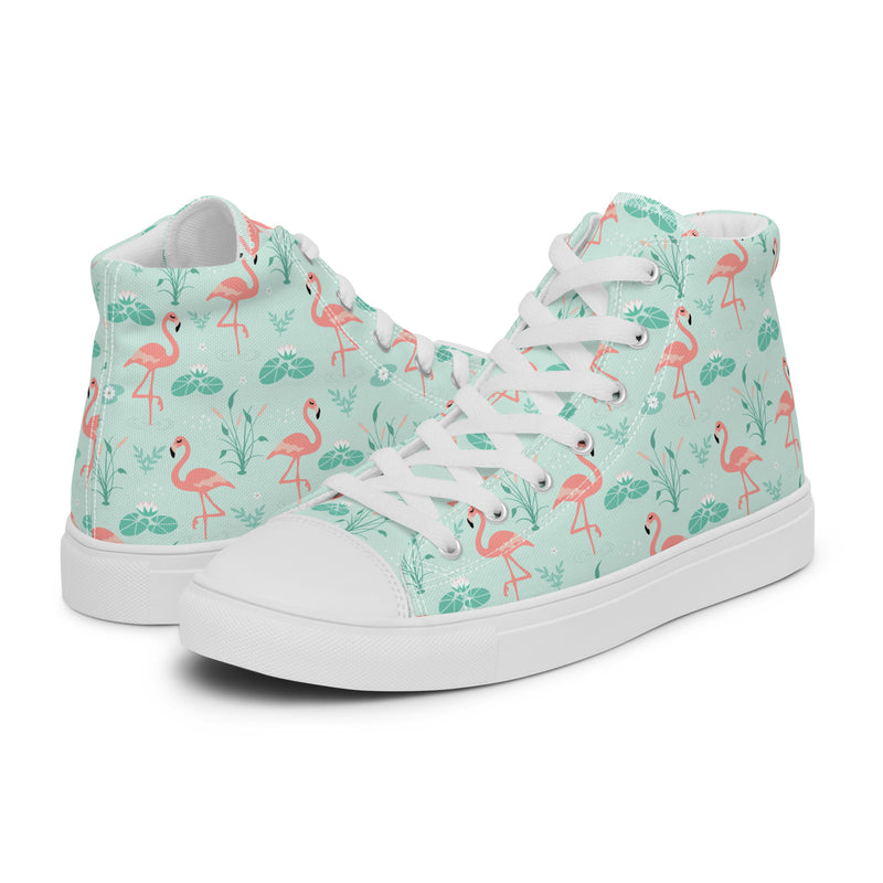 Flamingo Mint High Top #185 - Canvas High Top Sneakers | HA!LO