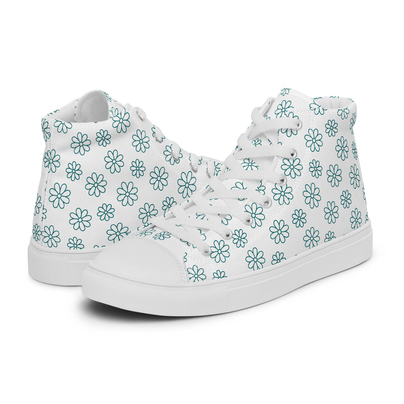 Blue Snowflake High Top #201 - Canvas High Top Sneakers | HA!LO