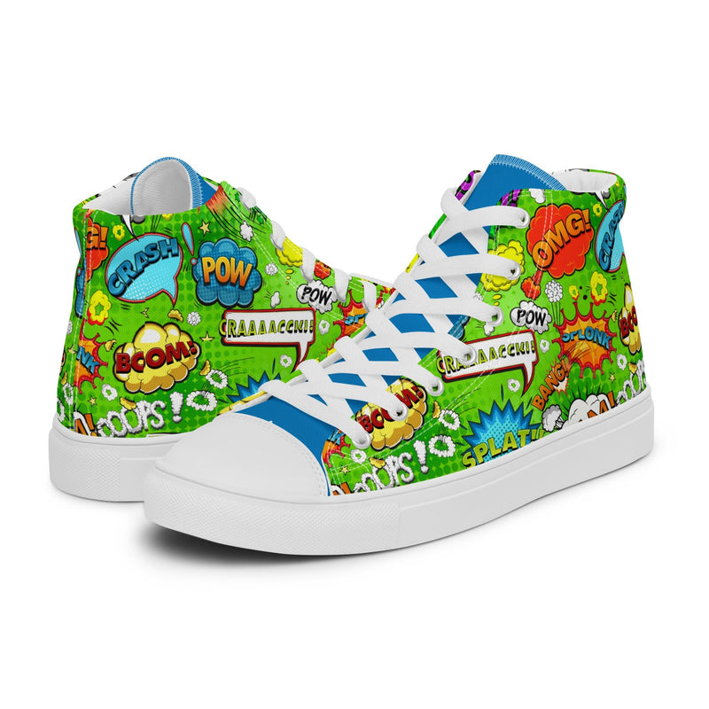 Green Comic High Top #211 - Canvas High Top Sneakers | HA!LO