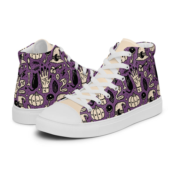 HA!LO Purple Pumpkin #230 Women’s Canvas High Top Sneakers