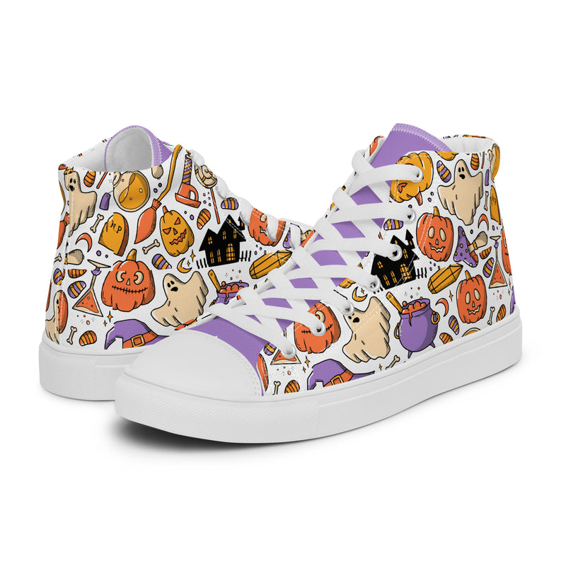Pumpkin Cat High Top #233 - Canvas High Top Sneakers | HA!LO