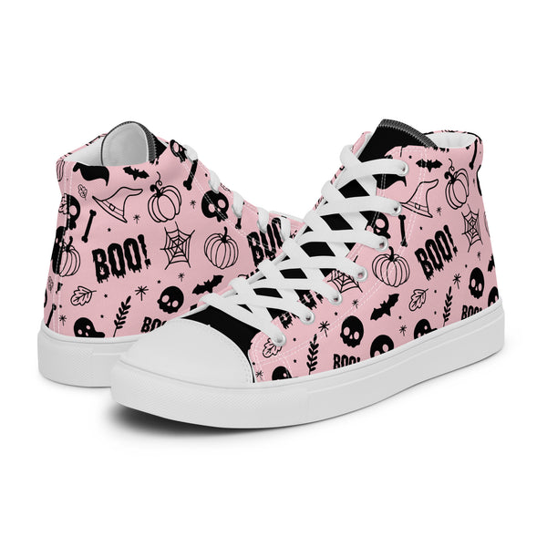 HA!LO Pink Boo #240 Women’s Canvas High Top Sneakers