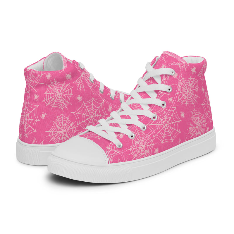Pink Snowflake High Top #241 - Canvas High Top Sneakers | HA!LO