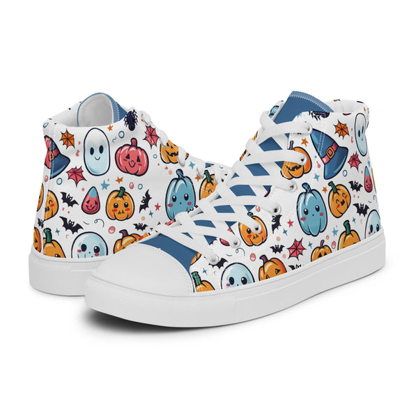 HA!LO Halloween Pumpkin #242 Women’s Canvas High Top Sneakers