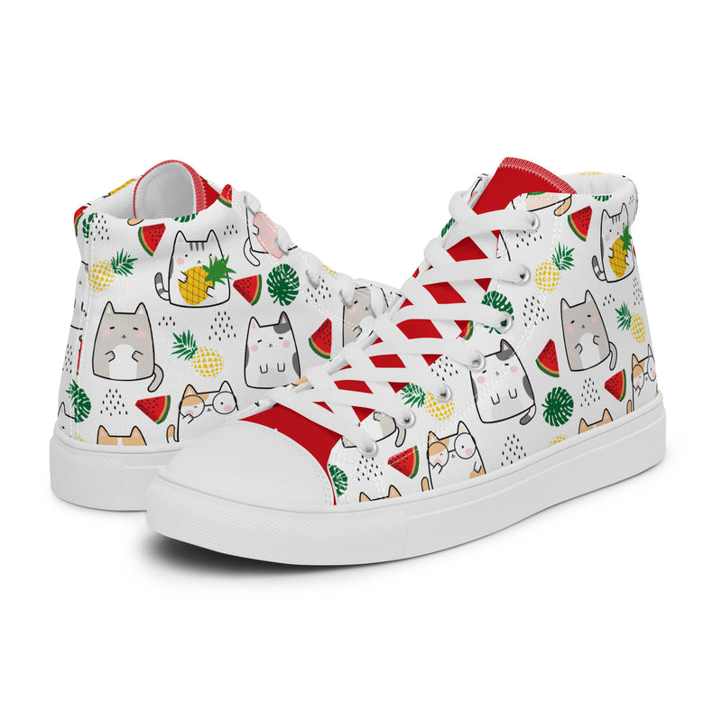 Christmas Cat High Top #247 - Canvas High Top Sneakers | HA!LO