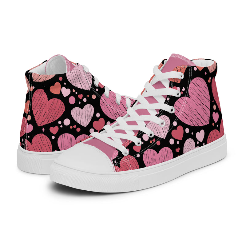 Heart Collage High Top #263 - Canvas High Top Sneakers | HA!LO