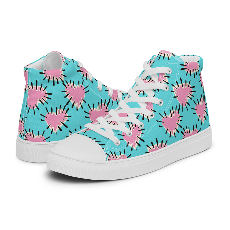 Pink Starburst High Top #266 - Canvas High Top Sneakers | HA!LO