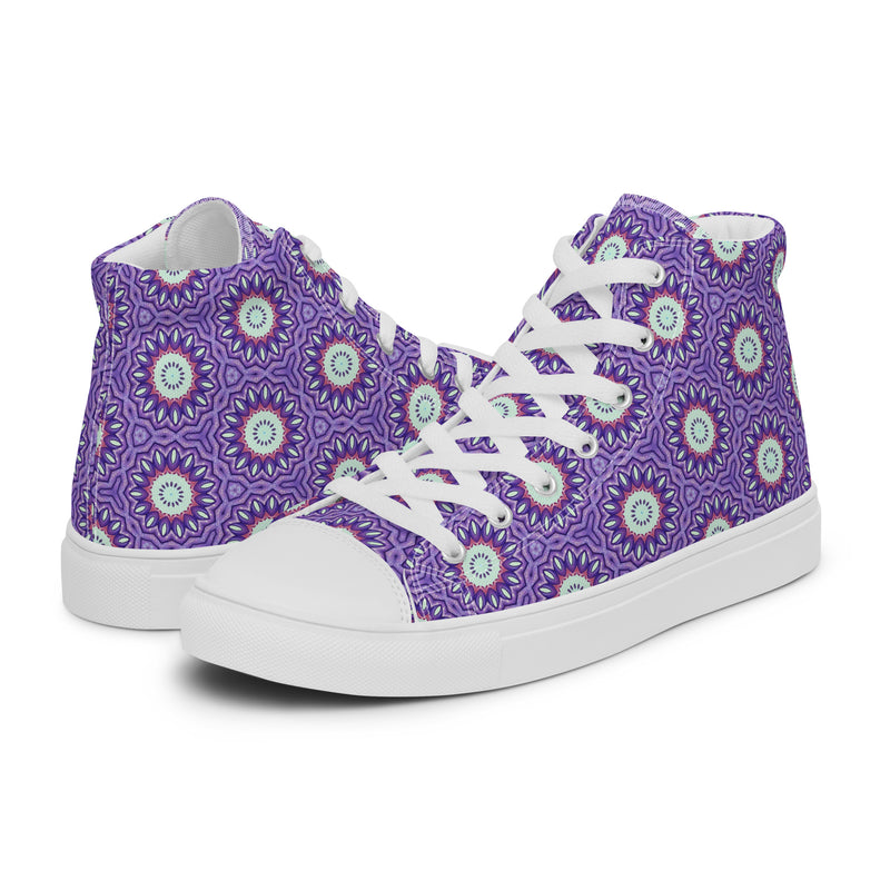 Purple Mandala High Top #251 - Canvas High Top Sneakers | HA!LO