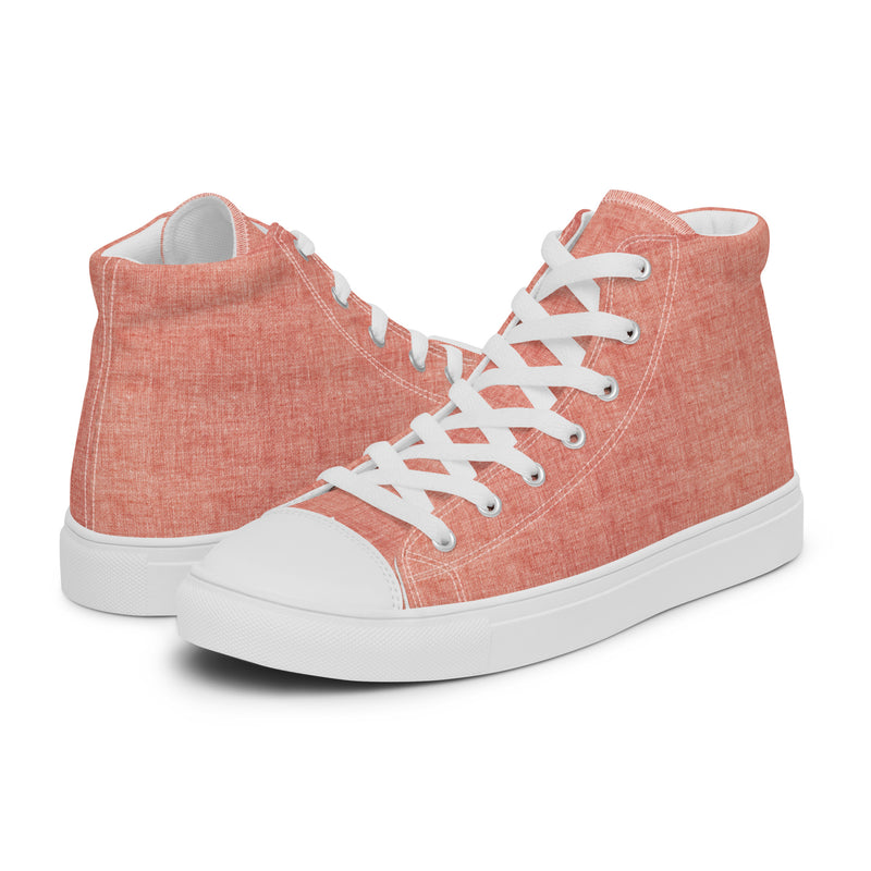 Peach Linen High Top #275 - Canvas High Top Sneakers | HA!LO