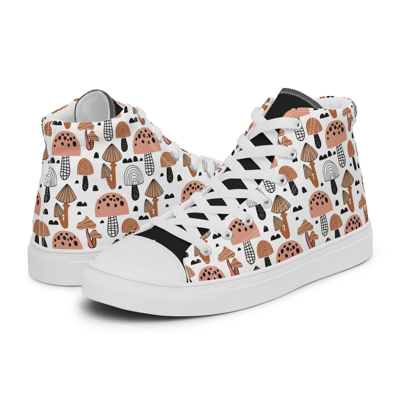 Mushroom Doodle High Top #276 - Canvas High Top Sneakers | HA!LO