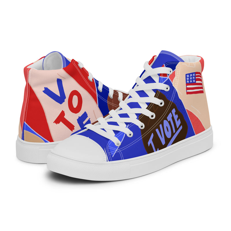 Vote Blue High Top #291 - Canvas High Top Sneakers | HA!LO
