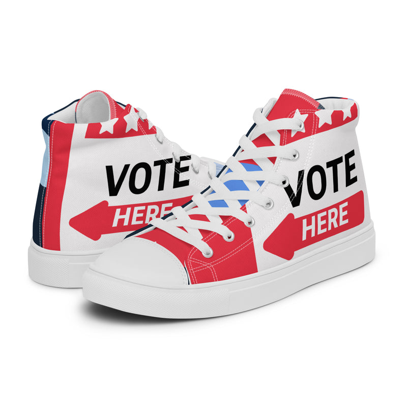 Vote Red High Top #296 - Canvas High Top Sneakers | HA!LO