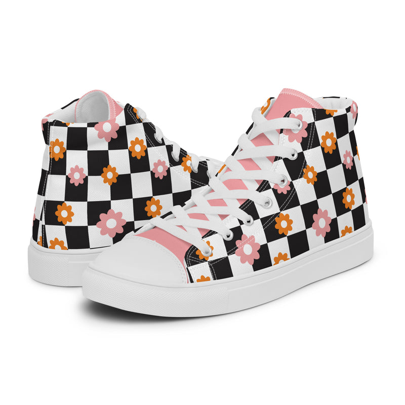 Checker Bloom High Top #304 - Canvas High Top Sneakers | HA!LO