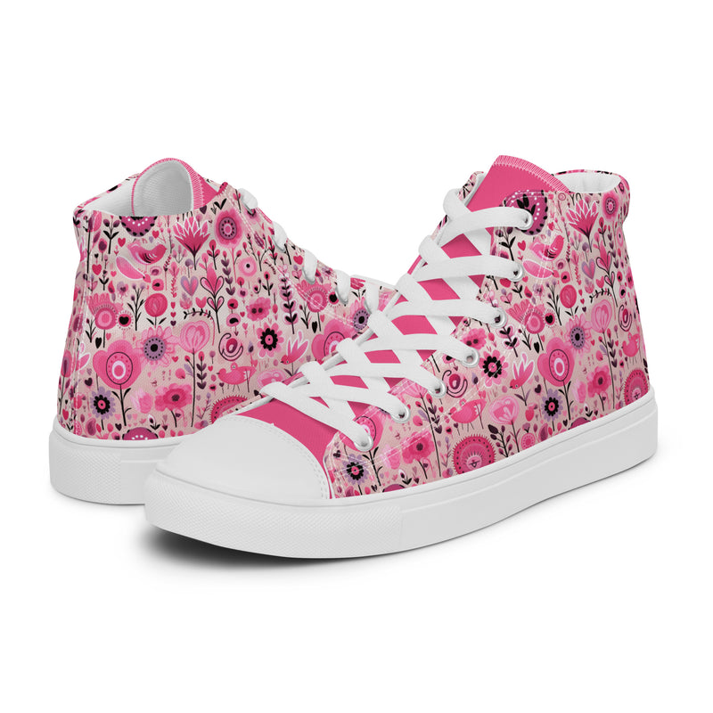 Pink Valentine Mix High Top #314 - Canvas High Top Sneakers | HA!LO