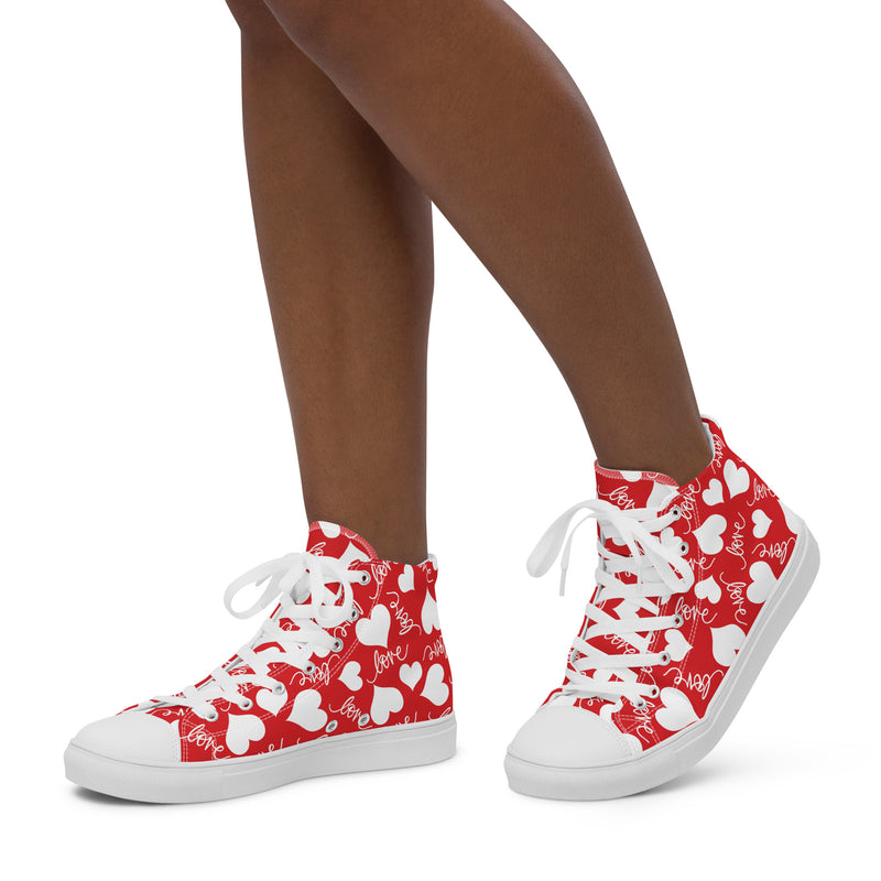Red Heart High Top #322 - Opposite Side | HA!LO Canvas Sneakers