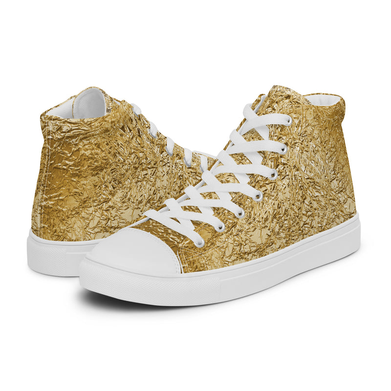 Gold Glitter High Top #325 - Canvas High Top Sneakers | HA!LO