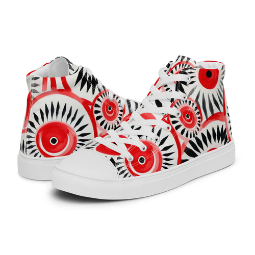 Red Eyeball Burst — Women’s Canvas High Top · Signature