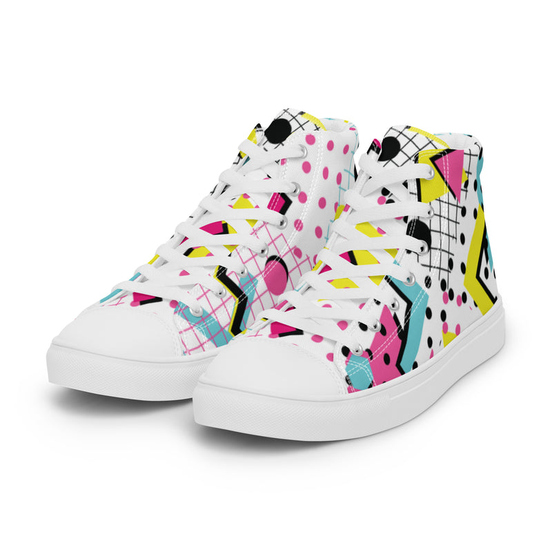 Retro Pop High Top #5 - Back View | HA!LO Canvas Sneakers