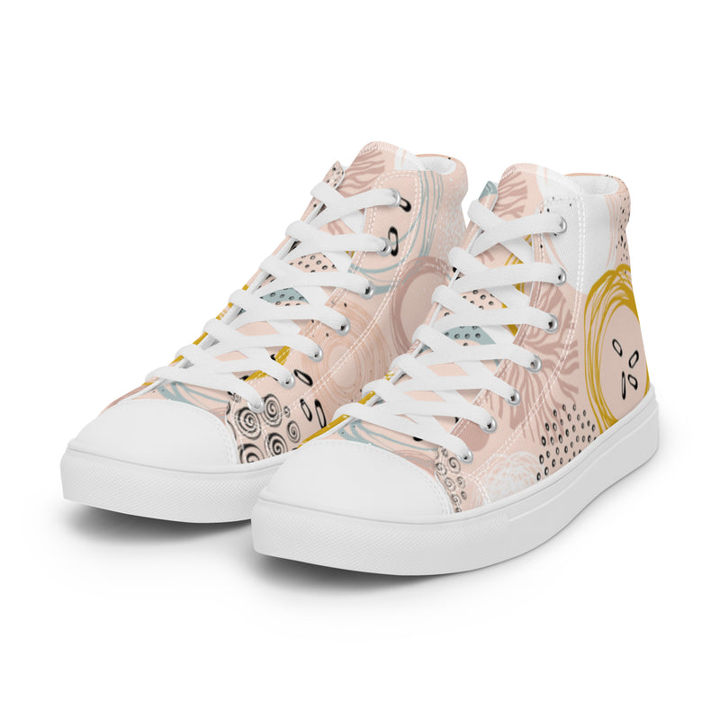 Boho Abstract High Top #14 - Back View | HA!LO Canvas Sneakers