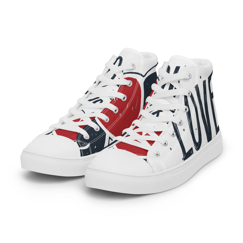 Love Text High Top #59 - Back View | HA!LO Canvas Sneakers