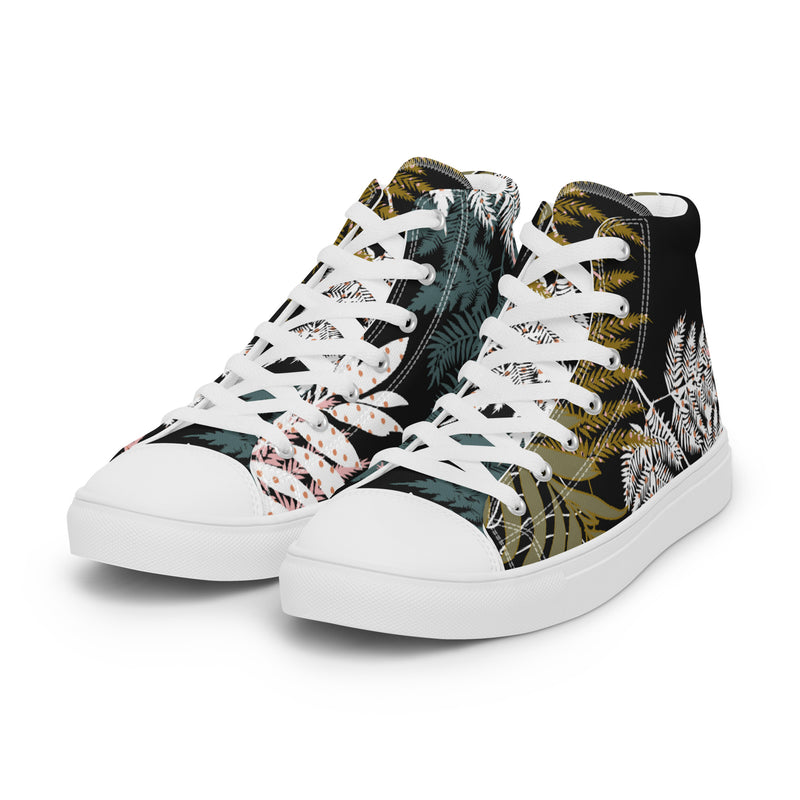Gold Fern High Top #64 - Back View | HA!LO Canvas Sneakers
