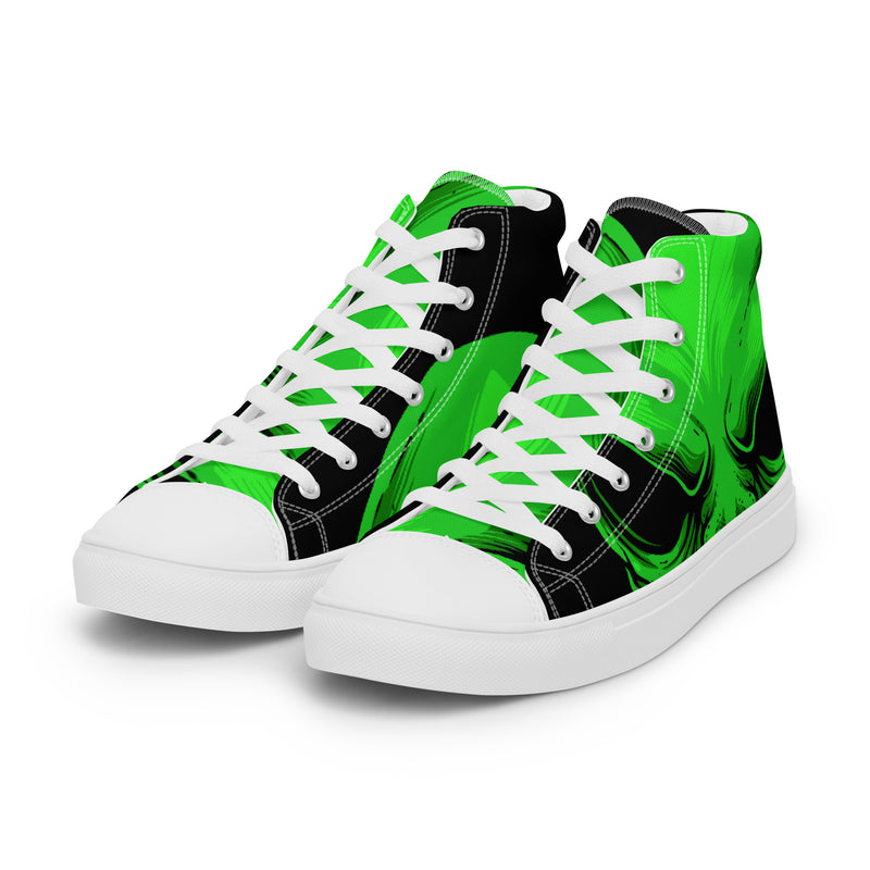 Green Smoke High Top #85 - Back View | HA!LO Canvas Sneakers