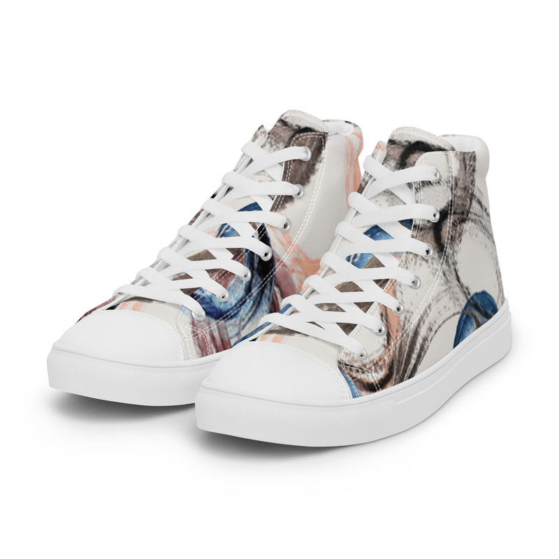 Marble Swirl High Top #97 - Back View | HA!LO Canvas Sneakers