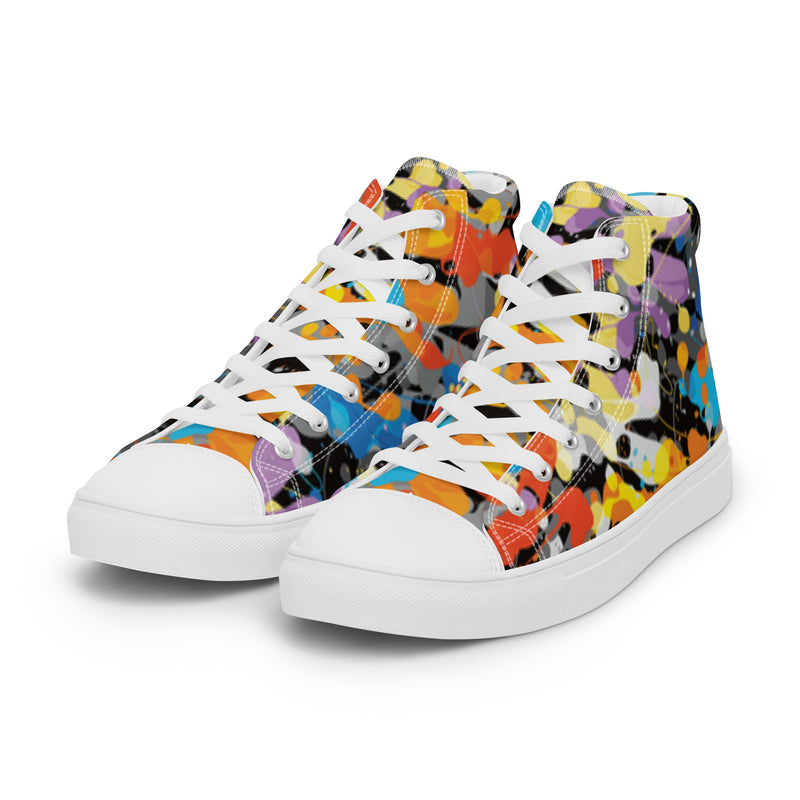 Abstract Collage High Top #102 - Back View | HA!LO Canvas Sneakers