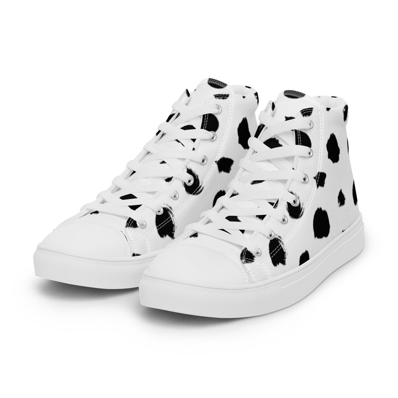 Cow Print High Top #103 - Back View | HA!LO Canvas Sneakers