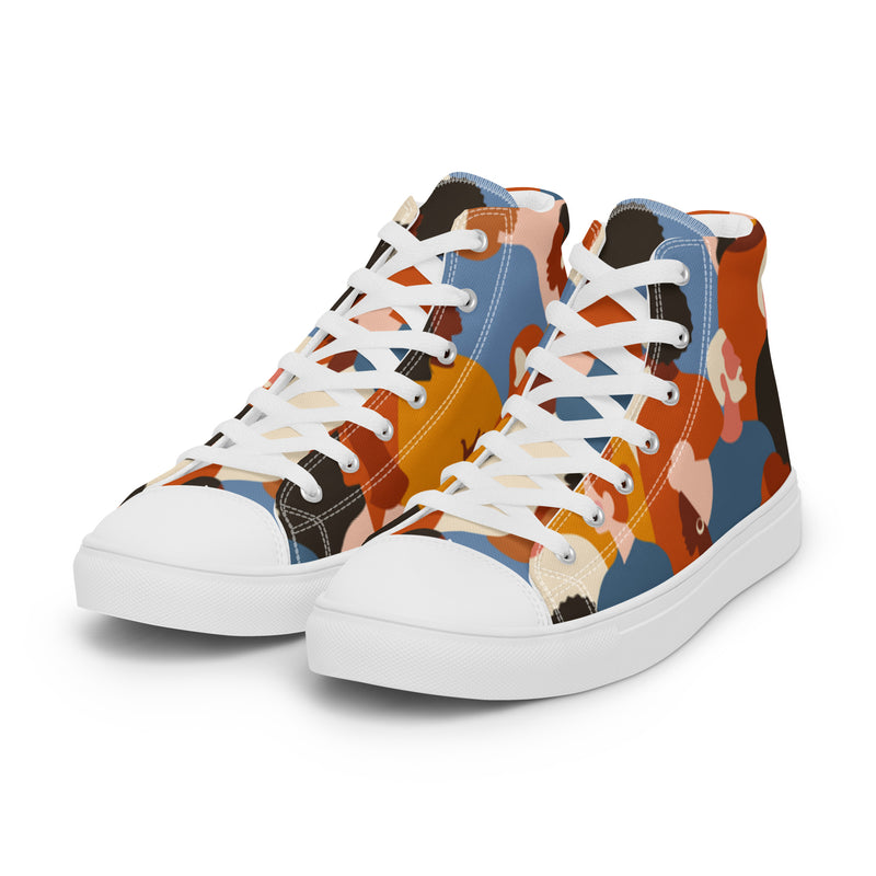Orange Camo High Top #107 - Back View | HA!LO Canvas Sneakers