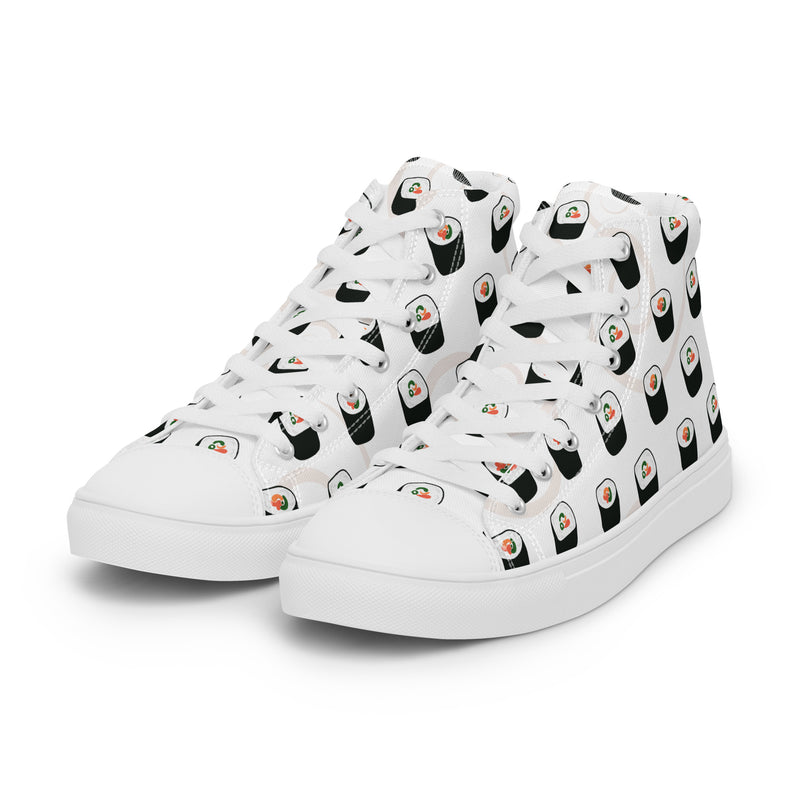Sushi Roll High Top #124 - Back View | HA!LO Canvas Sneakers