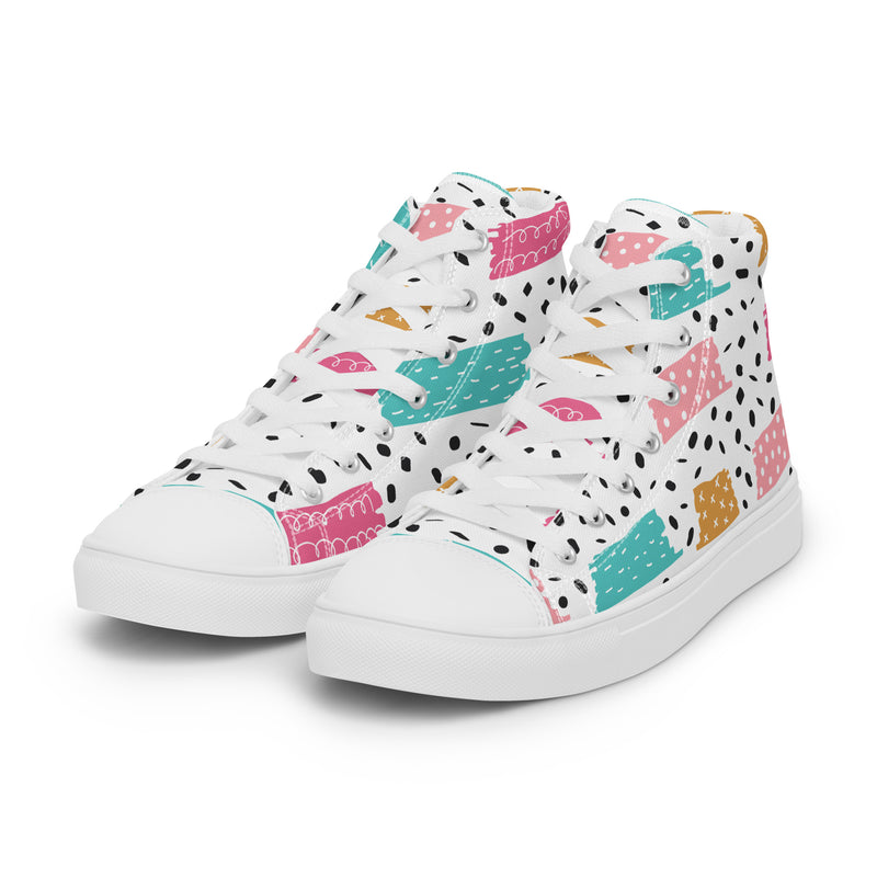 Dalmatian Heart High Top #129 - Back View | HA!LO Canvas Sneakers