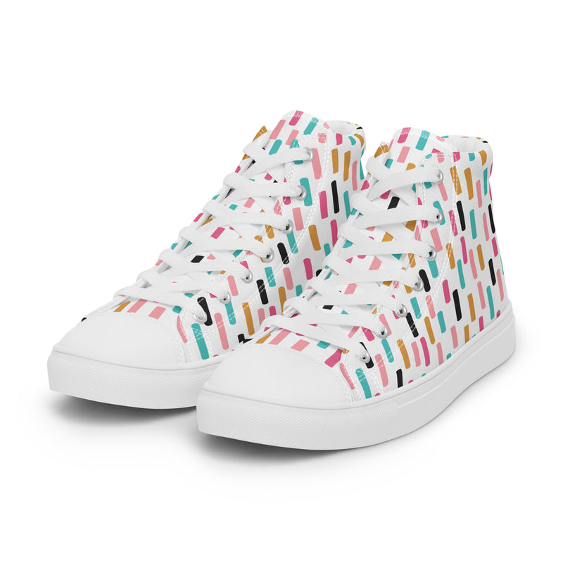 Color Block High Top #134 - Back View | HA!LO Canvas Sneakers