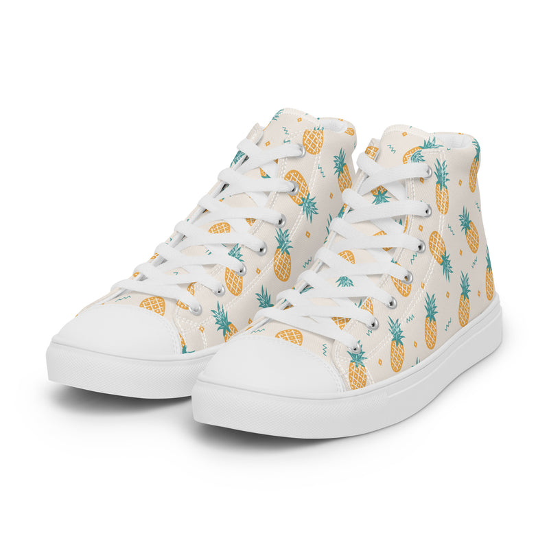 Pineapple Summer High Top #144 - Back View | HA!LO Canvas Sneakers
