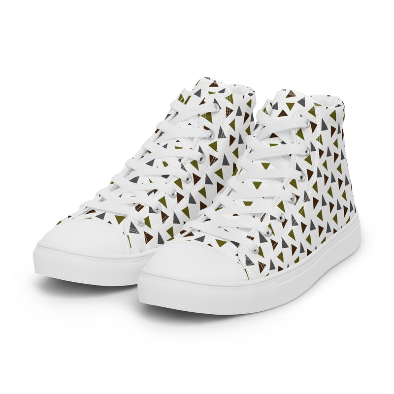 Gold Triangle High Top #158 - Back View | HA!LO Canvas Sneakers