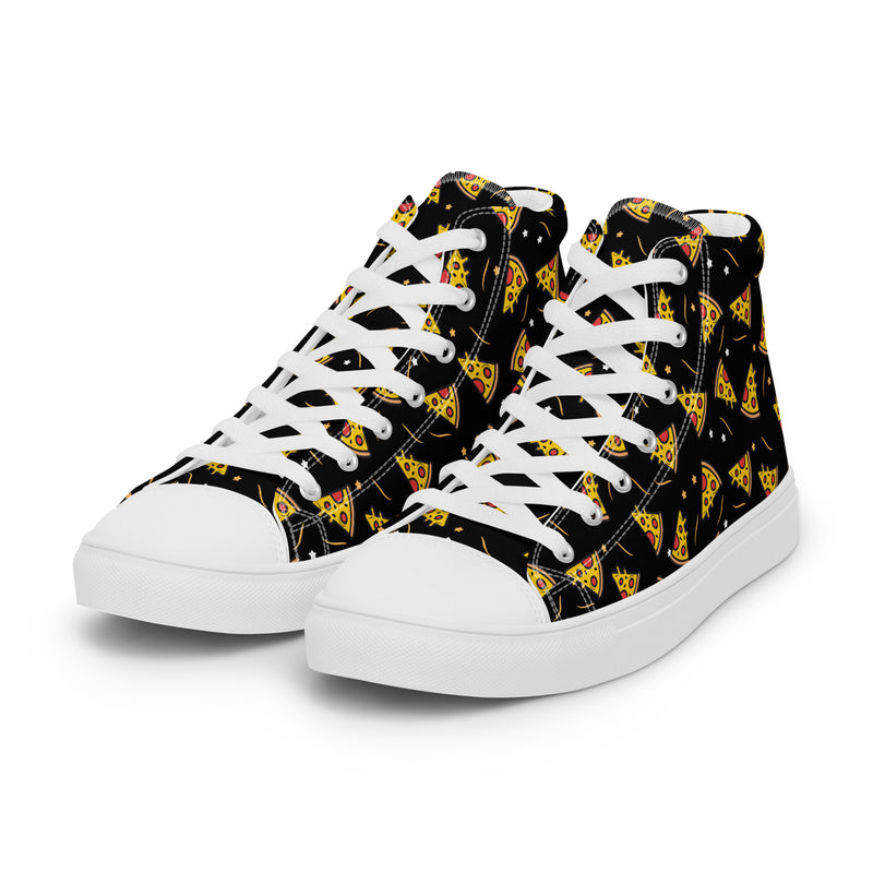 Dark Pizza High Top #194 - Back View | HA!LO Canvas Sneakers
