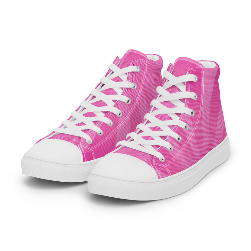 Pink Buffalo High Top #217 - Back View | HA!LO Canvas Sneakers